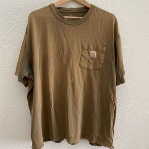 Carhartt Distressed Thrashed Original Fit Brown Short Sleeve T-Shirt Men's XL